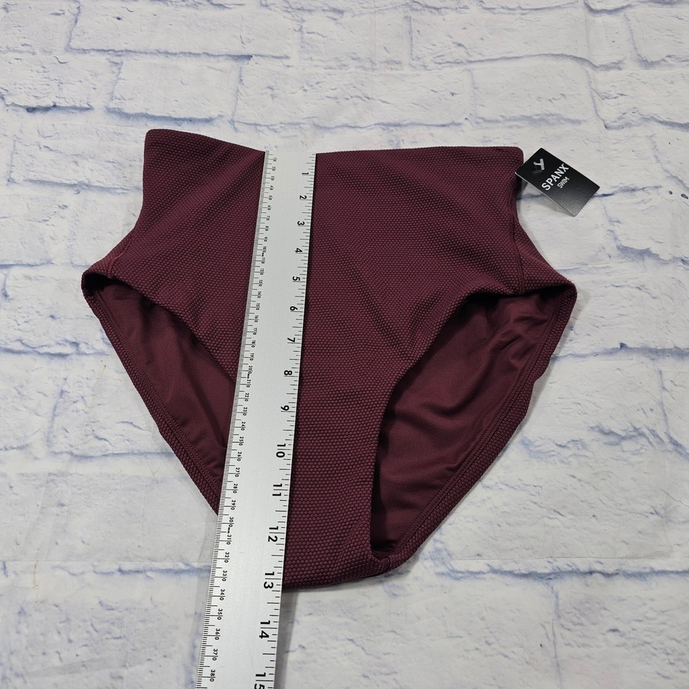 Spanx Shaping Ultra Hi-Rise Cheeky Swim Bottoms Women S Mulberry Textured 50673R - Picture 2 of 11